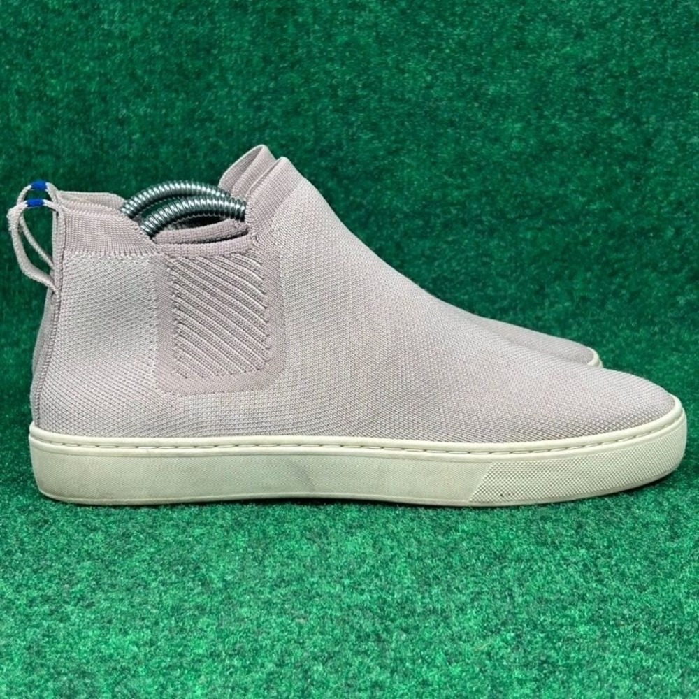 Rothys Sustainable Knit Chelsea Slip On Ankle Sneaker Women 9 Light Grey White - Picture 3 of 9
